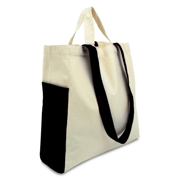 Cotton Bag with a Sewn-in Bottom and Side Pockets for Printing
